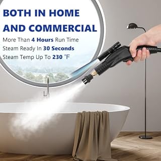 Moongiantgo High Pressure Steam Cleaner, 1700W Power High Temp Portable Handheld Cleaning Machine for Car Detailing, Tankless Heavy Duty for Home Use Kitchen Bathroom Grout Tile