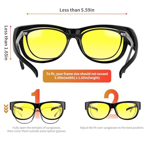 Image of GEGURI Polarized Sunglasses Fit Over Glasses for Men Women, Oversized Square Sun Glasses UV400 Protection Shades