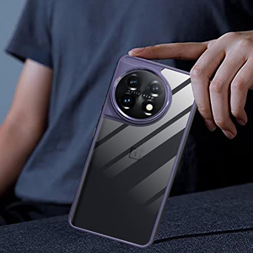 Image of A rtistque Ultra Hybrid Clear Back Cover Case for Oneplus 11R 5G | Drop Protection | Transparent | Smooth TPU Sides - Purple