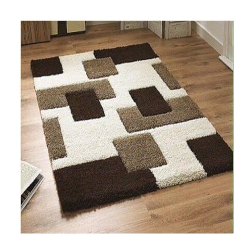 Image of Carpet for Hallway, Kitchen, and Modern Interiors, Cozy Shag Runner for Living Room, Entryway & Office Decor Size 6x9 feet Beige Multi