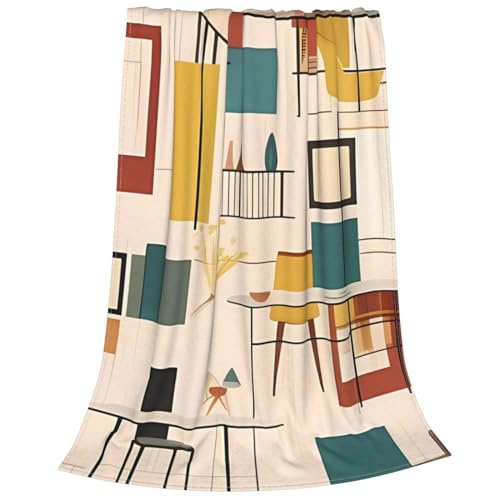 Couverture milieu du siècle imprimée en flanelle douce pour chambre 152x127cm - 3