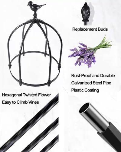 Treillis de jardin en métal pour plantes grimpantes fleurs vignes - 2
