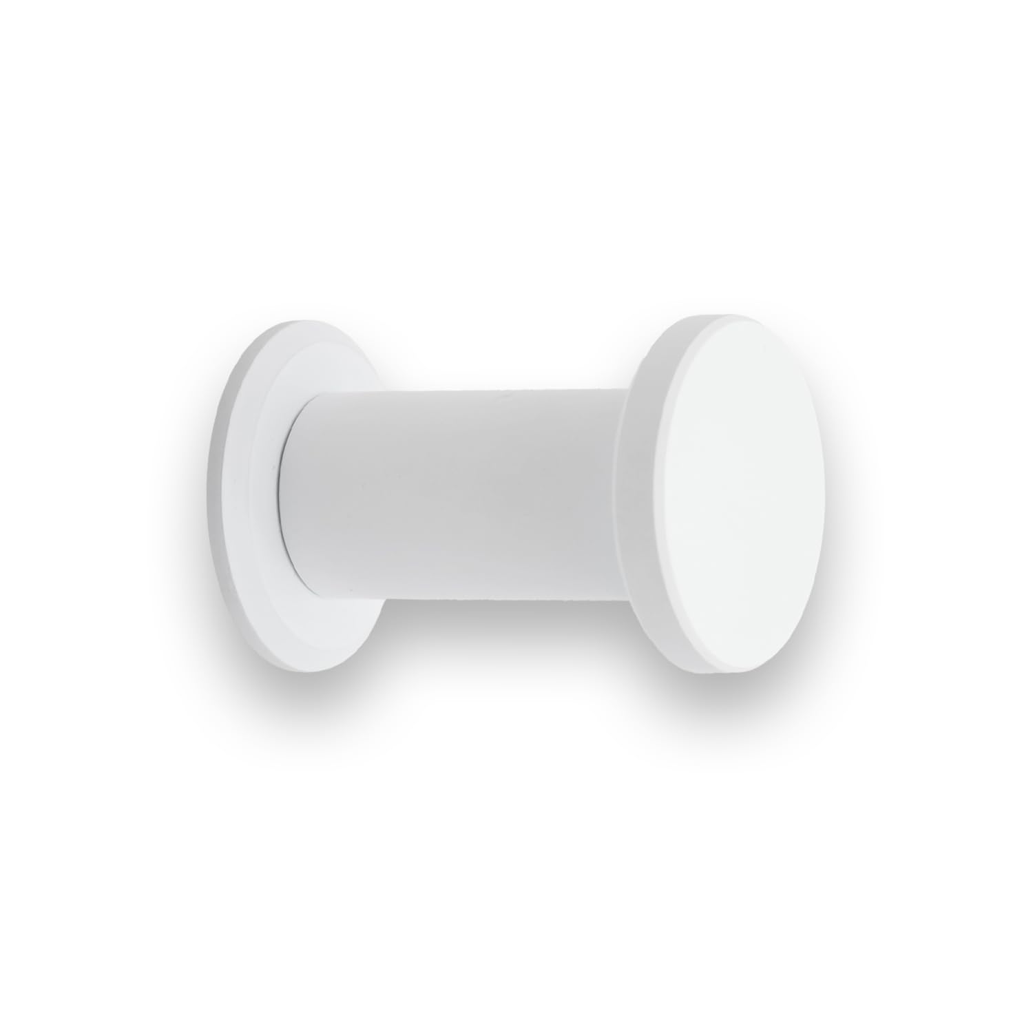 EVI Herrajes Percha de Baño | Colgador de Pared de Acero Inoxidable | Lacado Blanco | Para Colgar Ropa, Abrigos o Toallas| Toallero con Tornillo Invisible | 190CBBL