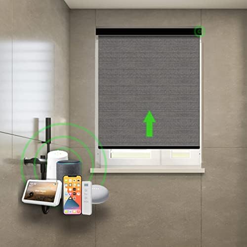 Jogney Remote Control Motorized Roller Shades/Zebra Shades (Window Blinds/Shades) with Built-in Rechargeable Battery. Smart Home Compatible with Smart Phone App, Alexa, Google Home, Siri. Made in USA.