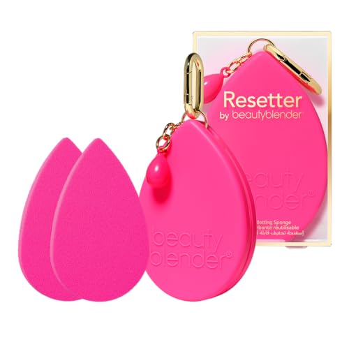 Image of Beautyblender Resetter Set of 2 Reusable Makeup Blotting Sponges | Oil Absorbing Face Blotter for Oily Skin, Removes Shine Without Smudging Makeup | Washable Foam Blotters with Silicone Travel Case