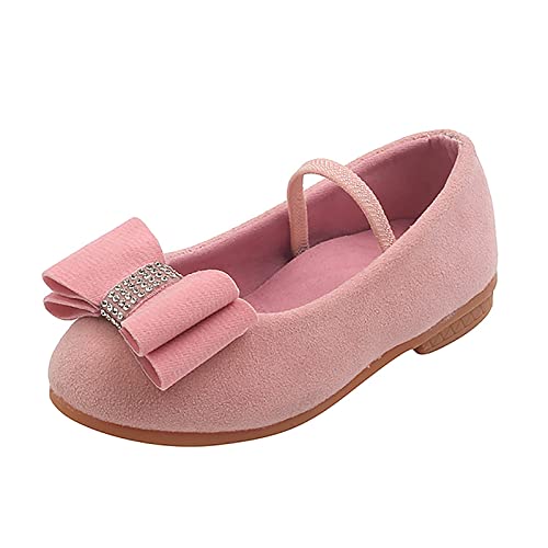 Girls Sandals Girls Princess Shoes Toddler Infant Kids Baby Bowknot Single Sandals Shoes Little Girl Bedroom Slipper (Pink, 25 Toddler)
