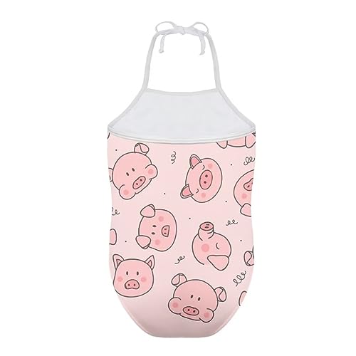 Girls Bathing Suit One Piece Design Halter Neck Strap Fashion Pattern Printing Smooth Hawaiian Swimwear2