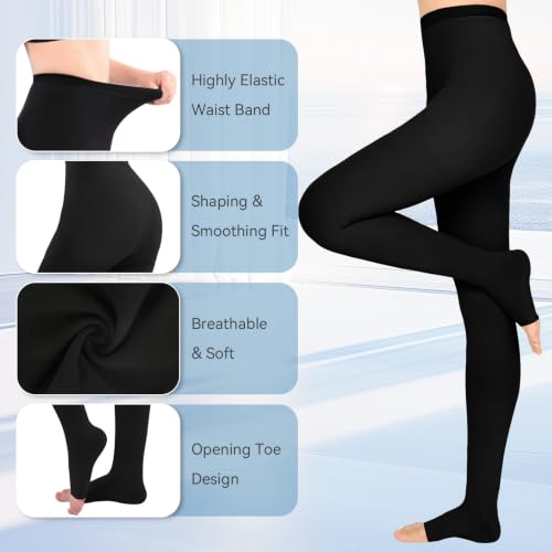Image of 15-20mmHG Graduated Compression Pantyhose for Women Men,Medical Compression Tights, Support Hose, Compression Leggings for Varicose Veins, Edema