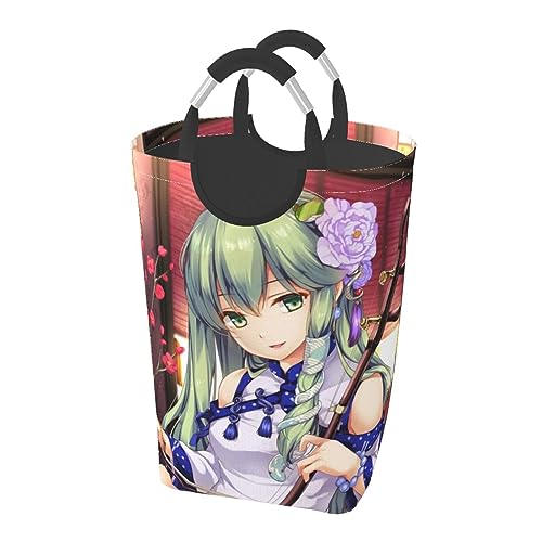 東方東風谷早苗 ランドリーバスケット ランドリーバッグ ランドリー収納 防水 取っ手付き 収納バスケット 折り畳み 大容量 衣類収納バッグ 省スペース 蓋なしかご