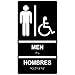 ComplianceSigns.com Men Accessible Restroom Bilingual Sign, ADA-Compliant Braille and Raised Letters, 11x6 in. Black Acrylic with Mounting Strips