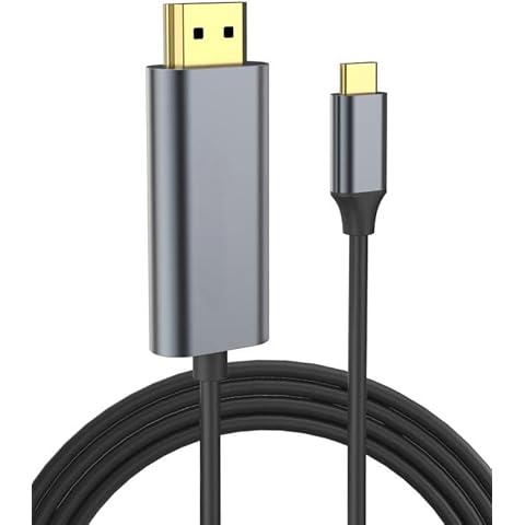 4K USB C to HDMI Cable, USB Type-C to HDMI Cable (Anti-Interference, Thunderbolt 3/4 Compatible) for MacBook Pro, MacBook Air, iPad Pro, Surface Go/Pro, Pixel Book, Galaxy S10, and More-Grey-6ft/1.8m Cover