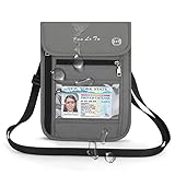 ROOSALANCE Neck Pouch Passport Holder with RFID Waterproof Multifunctional Document Organizer Visual