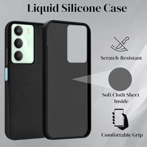 Image of Jkobi Back Cover Case for Realme C73 (Textured Grip Design | Micro-Fiber Cloth Inside | Slim and Light Weight | Soft Touch and Feel | Black)