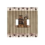 Country Birdhouse Texas Star 2 Gang Light Switch Cover Decorative Double Toggle Wall Plate Farmhouse