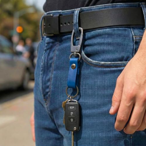 Image of THE MEN THING - Stylish Multicolor Stainless Steel Keychain for Men & Boys (URBAN AXIS BLUE)