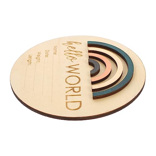 BESPORTBLE Newborn Baby Shower Photo Prop Wooden Growth Record Medal Baby Milestone Sign