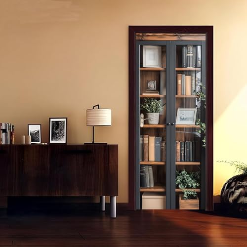 Vinilo decorativo Bookcase Door 30.3 x 78.7 in miniatura 1