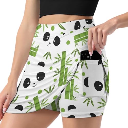 Jupe short de golf Panda anti-frottement avec poche | Mini jupe sport femme