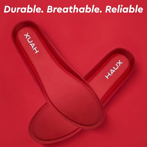 Image of HAUX Comfort+ Memory Foam Insoles for Men | Soft Cushion Shoe Insole for Daily Use, Walking, Running, Sports & All-Day Standing Comfort (Red(Combo), 6&10)