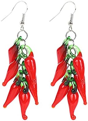 Red Chili Hot Pepper Drop Earrings Funny Resin Simulation Vegetable Food Dangle Earring Hot Spicy Capsicum Statement Earring for Women Jewelry image 2
