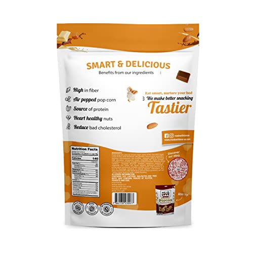 Made With Love Gourmet Caramel Popcorn Deluxe Pack Of 4 Caramel Nut Pop Corn With Chocolate Drizzles 7 Oz Snack Bag Popped Treats #TOP2