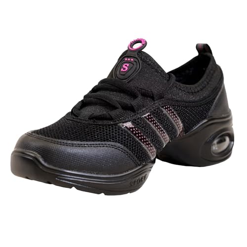 s.lemon Tanzsneaker,Damen Geteilte Sohle Schnüren Jazz Tanz Sneaker Rosa 39