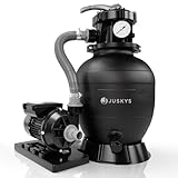 Juskys® Sandfilteranlage 250 W - Poolfilteranlage für 38.000 Liter, effiziente Filtration mit 7-Wege-Ventil, kompakt
