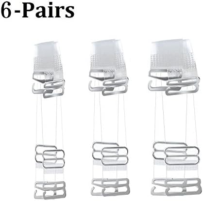 Muhuyi 6Pairs Clear Bra Straps Adjustable Invisible Replacement Shoulder Straps Multiple Width