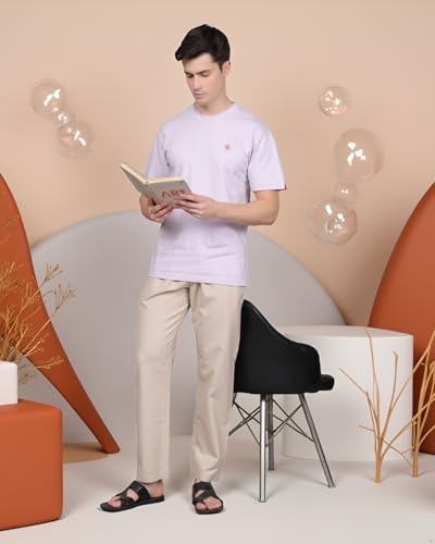 Image of Majestic Man Comfort Fit Solid Cotton Blend Casual Style Lounge Pyjama with 3 Pockets & Zip Closure