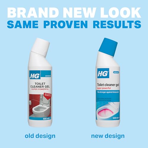 HG Toilet Cleaner Gel Super Powerful, Limescale & Stain Remover – 500ml - Image 2