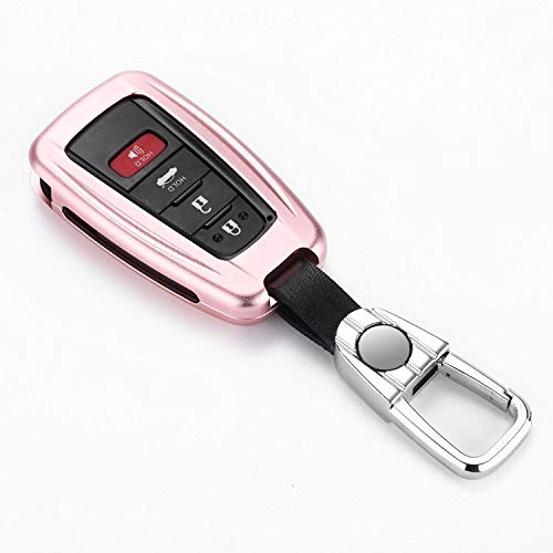 Coque de clé de voiture, étui de clé en alliage d'aluminium, porte-clés et Toyota 2018, accessoires de voiture de style Camry Prado - Noir – vue 3