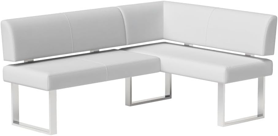 Somette Leah White Nook Corner Dining Bench