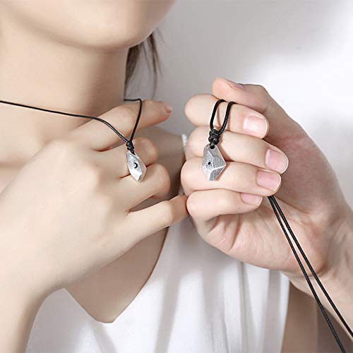 Aienid Moon And Sun Necklace，Silver Pendant S925 Necklace Set For Him And Her #TOP4