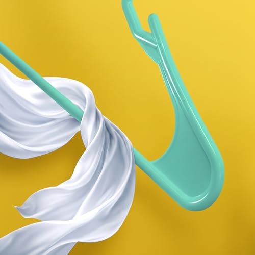 Utopia Home 50er-Pack Kunststoffbügel Platzsparende, langlebige Bügel mit Schulterrillen, Aqua – Ansicht 6