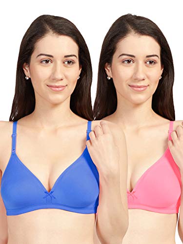 Image of SONARI Omania Womens Non-Padded Cotton Polyester Bras - Solid, Non-Wired, Medium Coverage, Hand Washable (Pack of 2)