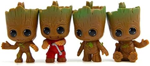 Mini Groot Action Figure Superhero Keychain - Set of 4