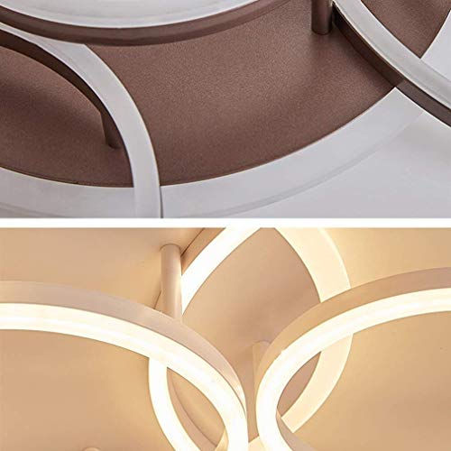 Plafonnier LED lampe de salon moderne dimmable avec télécommande marron - 6