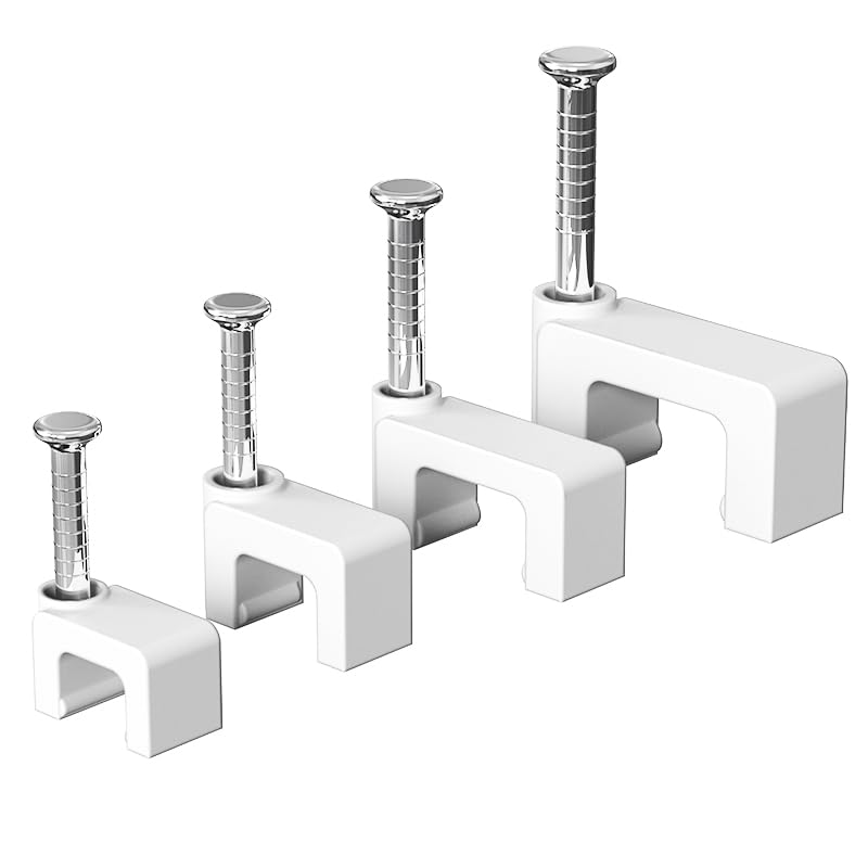 Cable Clips with Nails - 400 Pack for Ethernet & More -1