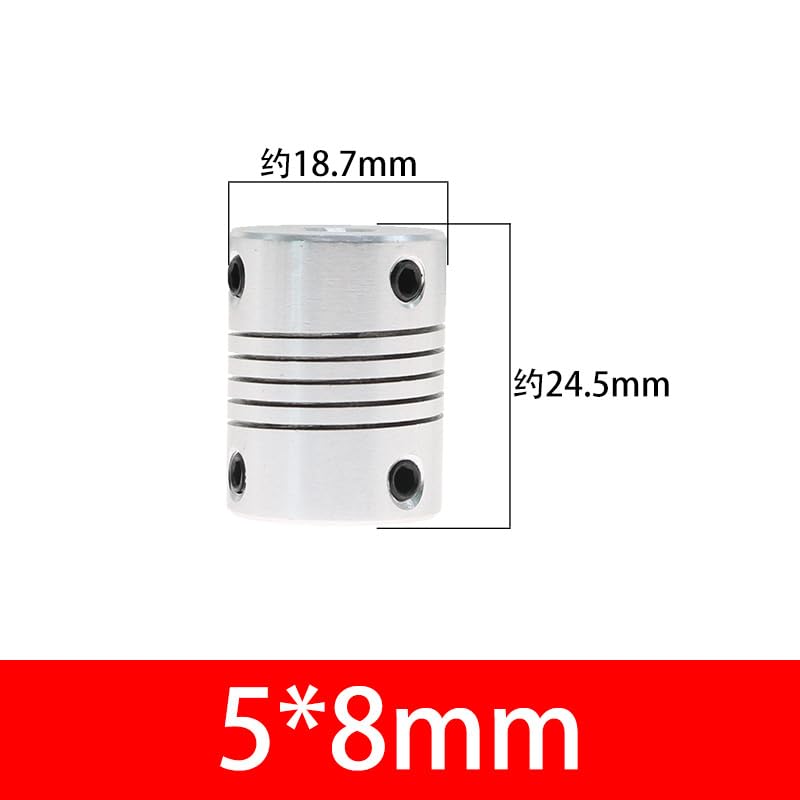 Aluminum Elastic Coupling for Model Vehicles, 19mm Base Diameter, 25mm Height, Multiple Hole Sizes, 20-Pack(5-8)