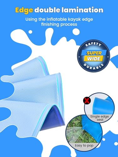 Image of VISTOP Non-Slip Splash Pad for Kids and Dog, Thicken Sprinkler Pool Summer Outdoor Water Toys - Fun Backyard Fountain Play Mat for Baby Girls Boys Children or Pet Dog (107 Inch, Red&Yellow&Green&Blue)
