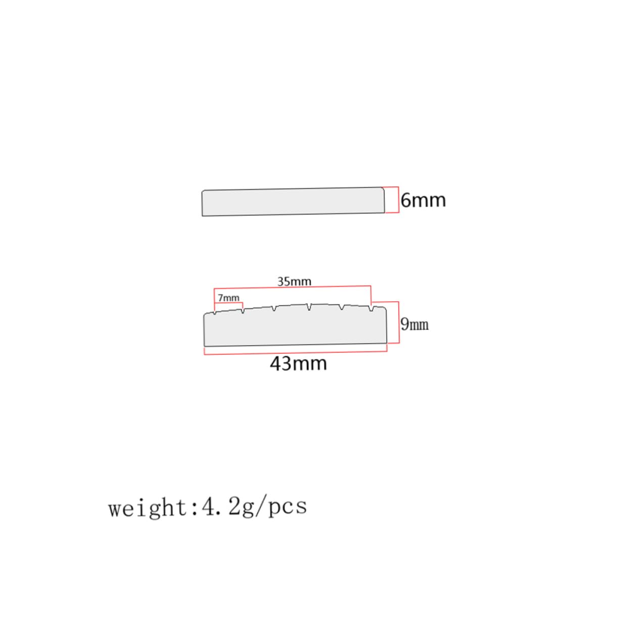 Wakauto Oxen Bone Guitar Nuts Bass Nut Replacement Slotted Guitar Parts Tone Instrument Accessory