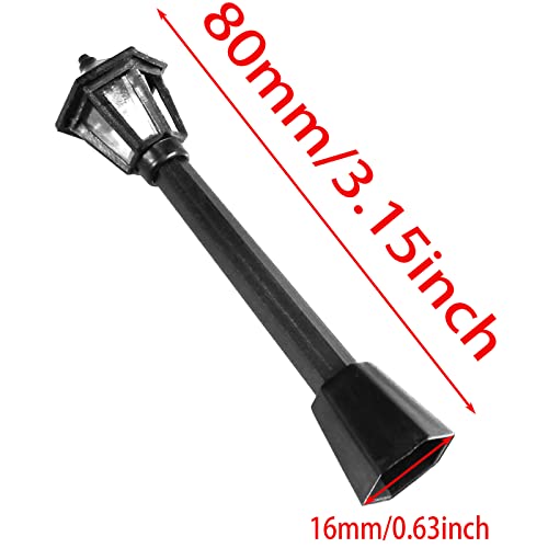 GWYAN 20 Pcs Mini Street Post Lights Model Railway Train Post Lamps for DIY Dollhouse Micro Landscape Fairy Garden Accessories