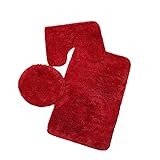 Fußmatte 3 stück Badezimmer Anti-Slip Matte Set WC-Teppich Flanell rutschfeste Dusche Teppich Set Haushalt WC Deckel Dusche Teppichboden Matte (Color : C)