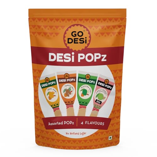 Image of GO DESi POPz Trial Pack, Tangy Imli, Kaccha Aam, Real Aam, Chilli Guava, 20 pieces, 100% Natural,160 /140g