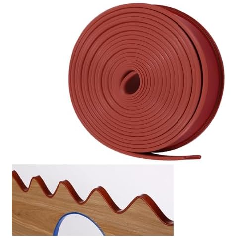 MXCELL U-Shape Edge Banding 16mm, 16.4ft Soft Silicone Trim Self Adhesive Veneer Edging, TPE Flexible Furniture Corner Protector for Cabinet Repair Furniture, Brown Cover