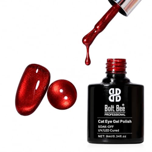 Image of Bolt Bee Silk Cat Eye Magnetic UV Gel Nail Polish 9ML- Cat Eye Effect, Long Lasting Chip Resistant Gel Polish, Professional Nail Art Gel, UV LED Lamp Cure, Smooth Shimmer Finish (CAT EYE NO. 08)
