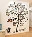 3D Tree Wall Stickers - Family Tree Wall Decor Black Trunk Picture Frame DIY Photo Frame Decals Family Frames Living Room (Black, Medium)