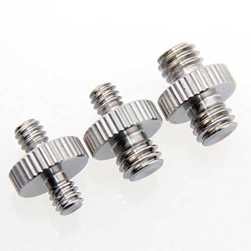 CAMVATE 1/4" mâle vers 1/4" Male et 1/4" mâle vers mâle de 3/8" et 3/8" cm mâle vers 3/8" Filetage mâle Adaptateur à vis pour trépied pour Appareil Photo Cover