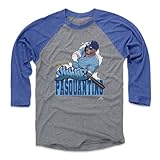 500 LEVEL Vinnie Pasquantino 3/4 Sleeve T-Shirt - Vinnie Pasquantino Kansas City Graffiti WHT (Royal/Heather Gray, XXX-Large)
