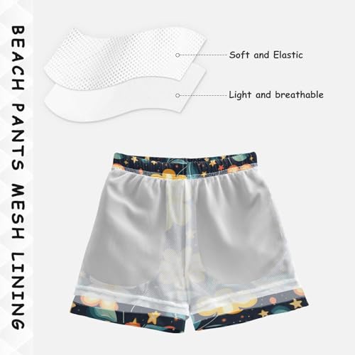 Pigsaly Boys' Swim Board Shorts Rainbow Flower Leaves Boy's Swim Trunks Kids Swimwear 2T4